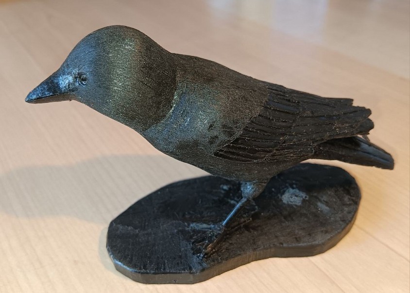 Jackdaw, made from resin.
